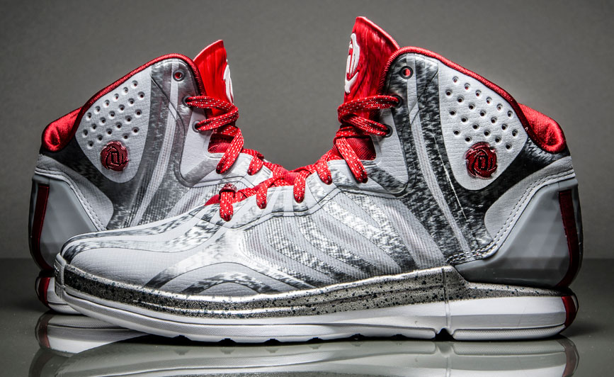 Adidas D Rose 4 5 Clear Grey Light Scarlet 02
