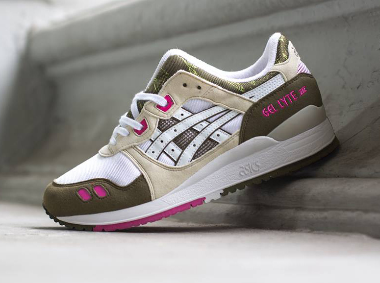 Asics Gel Lyte III - Olive - White - Pink