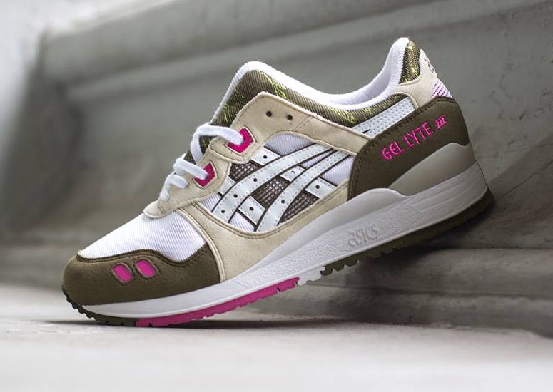 Asics Gel Lyte III – Olive – White – Pink