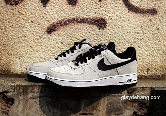 Nike Air Force 1 Low Grey Suede Black White 02