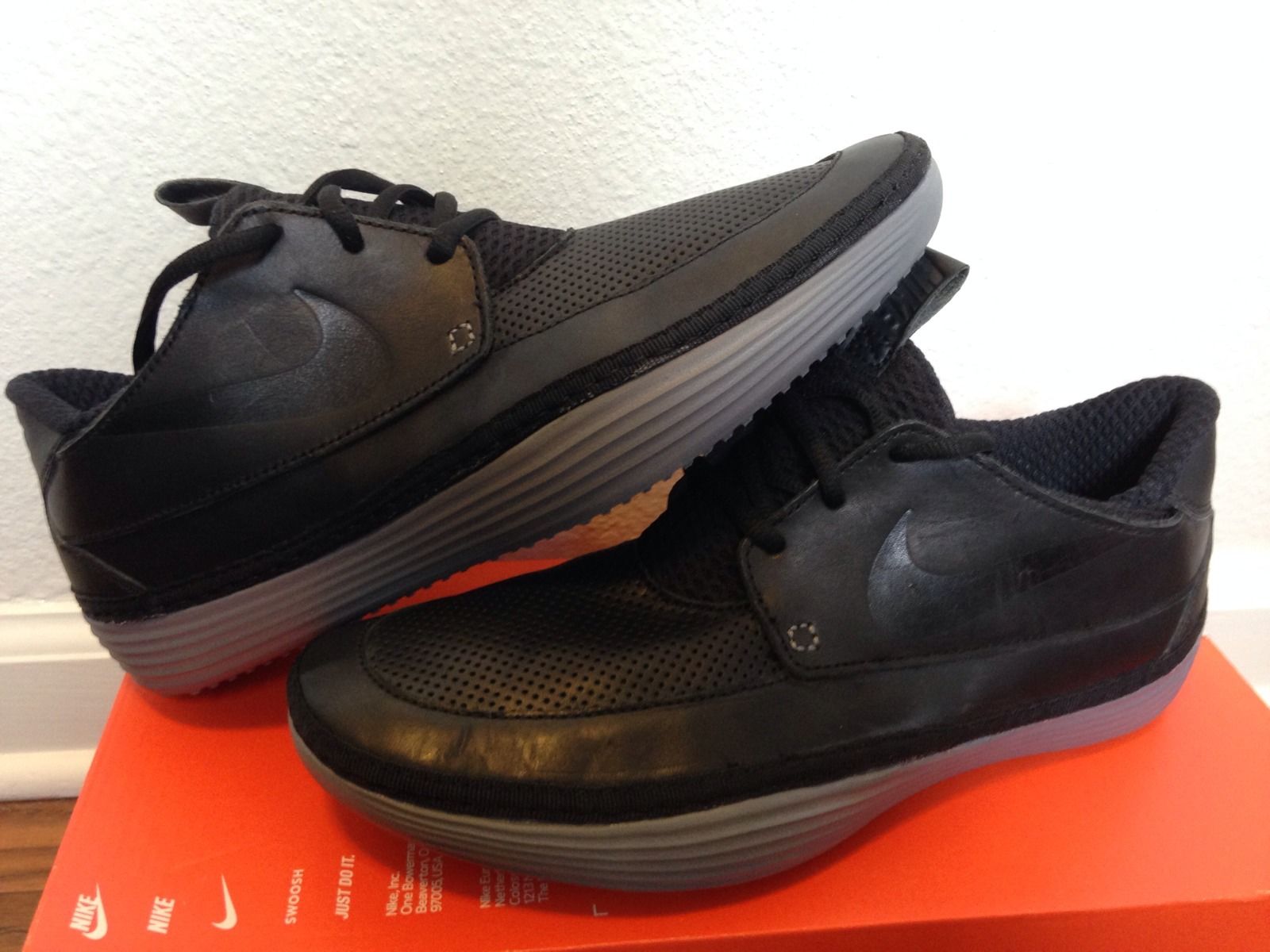 Nike Solarsoft Moccasin - Black Leather Sample