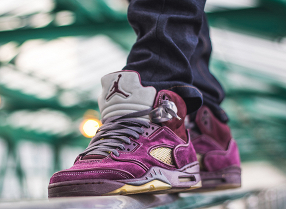 Jordan 5 Burgundy Suede Custom