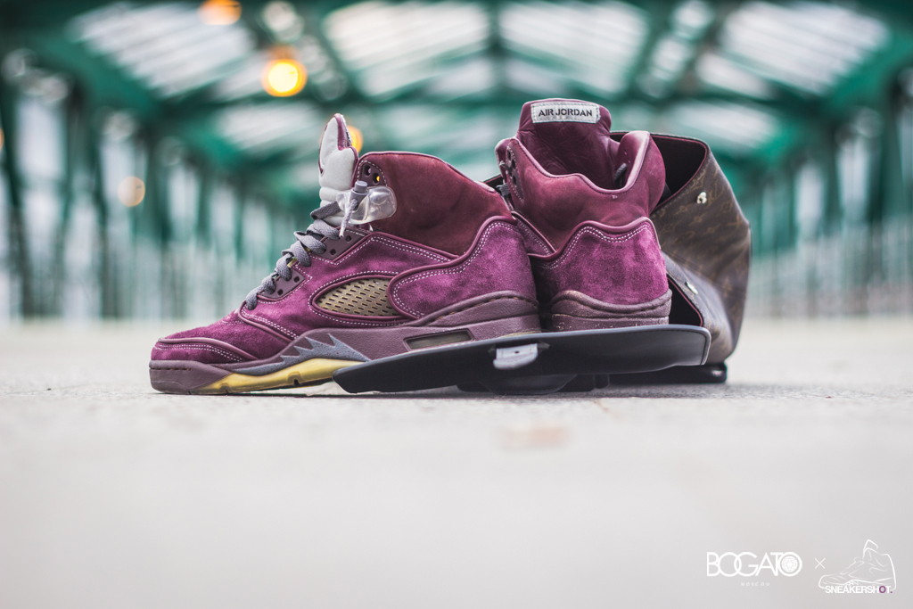Jordan 5 Burgundy Suede Customs 1