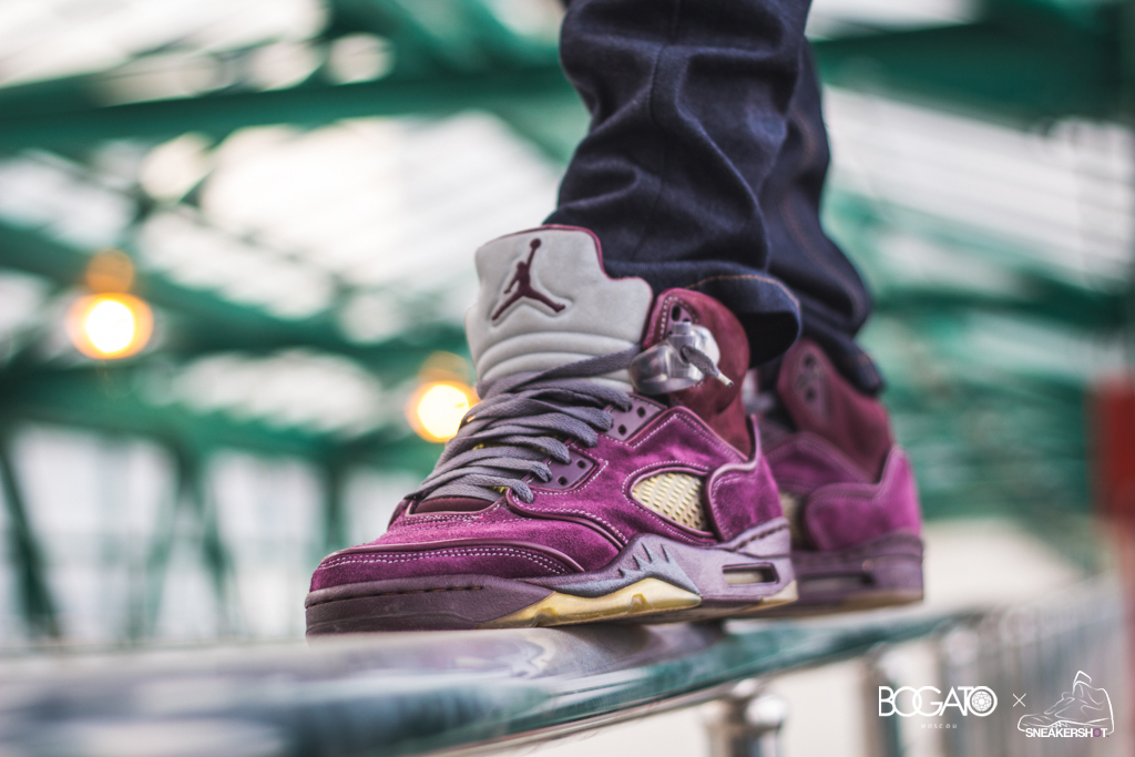 Jordan 5 Burgundy Suede Customs 3