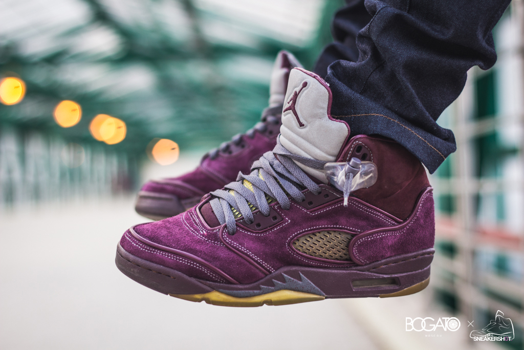 Jordan 5 Burgundy Suede Customs 5