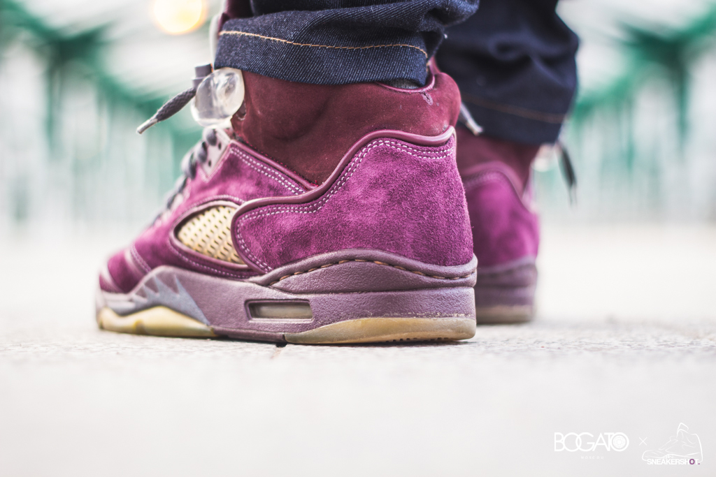Jordan 5 Burgundy Suede Customs 8