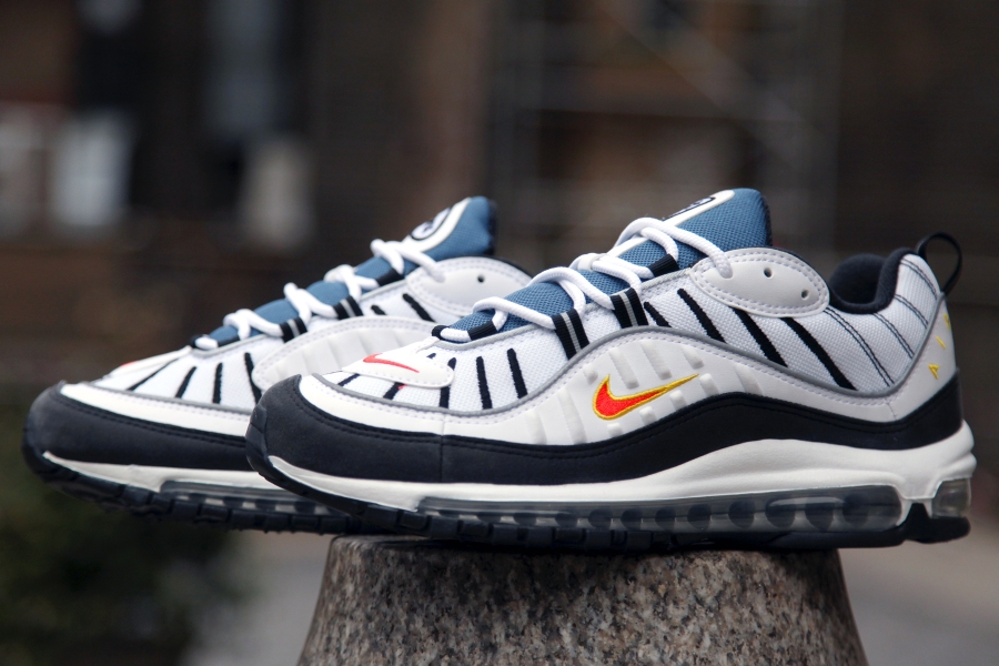 Nike Air Max 98 White Team Oragne Metallic Silver 06