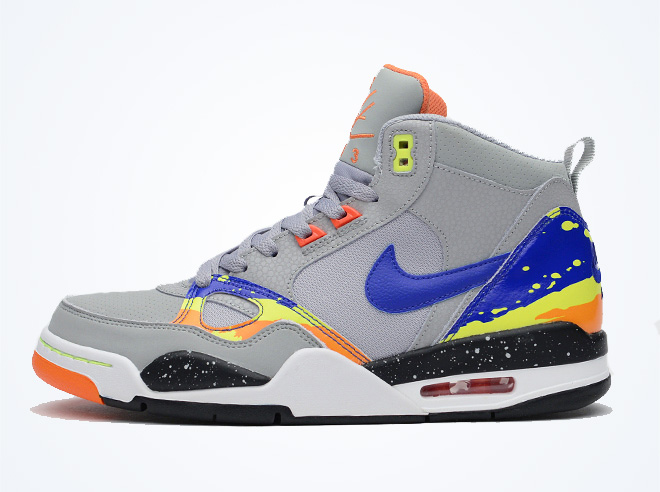 Nike Flight '13 Mid - Mid Base Grey - Game Royal - Mandarin - Volt