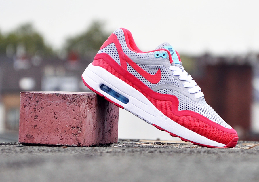 Nike Womens Air Max 1 Barefoot - Wolf Grey - Polarized Blue - Legion Red