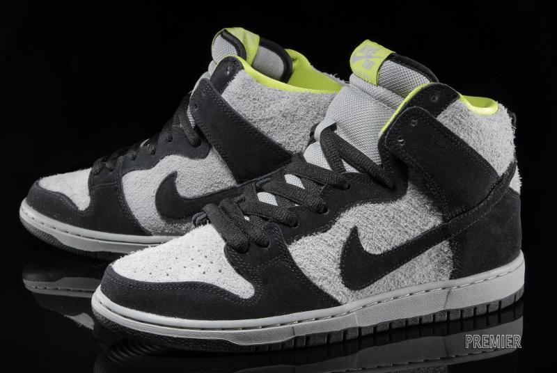 Nike SB Dunk High - Black - Base Grey - Venom Green