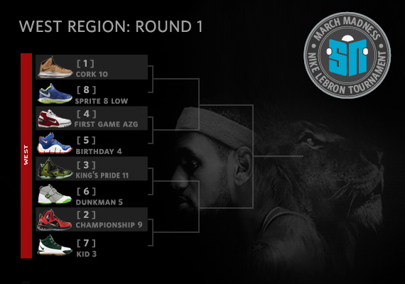 Sneaker News March Madness Nike LeBron Tournament - Round 1 Voting: WEST