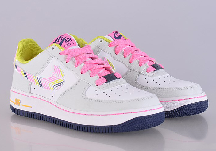 Nike Air Force 1 GS - Light Base Grey - White - Pink Glow