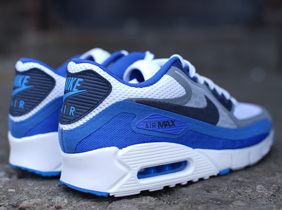 Nike Air Max 90 Breathe White Dark Obsidian Cool Grey Sport Royal 4