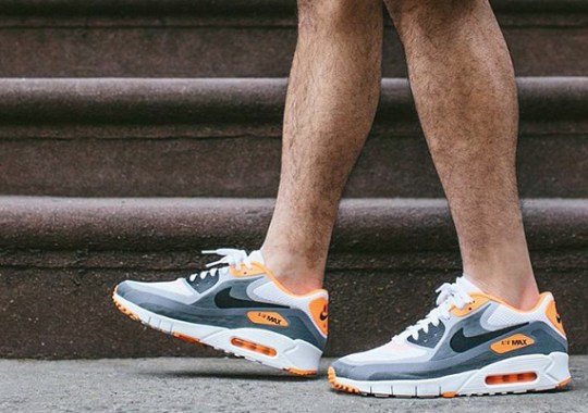 Nike Air Max 90 Breathe – White – Black – Wolf Grey – Orange