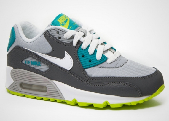 Nike Air Max 90 Gs Grey Blue Green 01