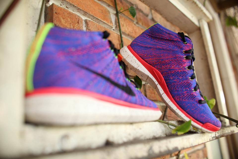 Nike Free Flyknit Chukka Purple Red Neon 03