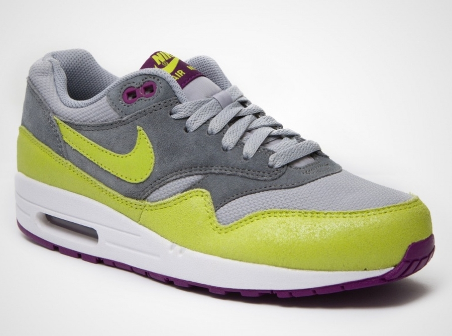 Nike Womens Air Max 1 Grey Lime Green 02