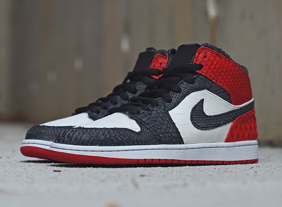 Air Jordan 1 Black Toe Python Alligator Jbf 3