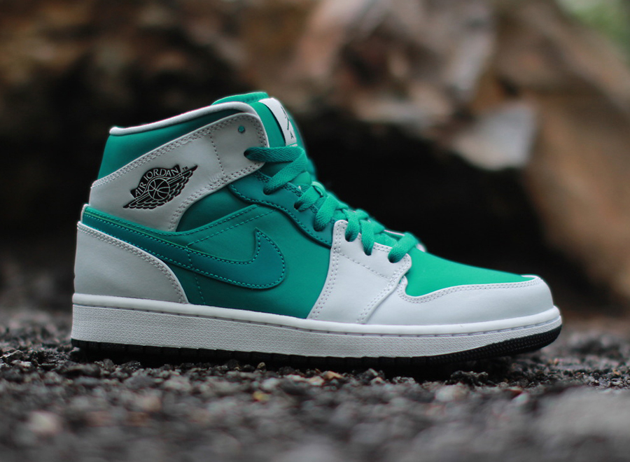 Air Jordan 1 Mid - Lush Teal - Pure Platinum