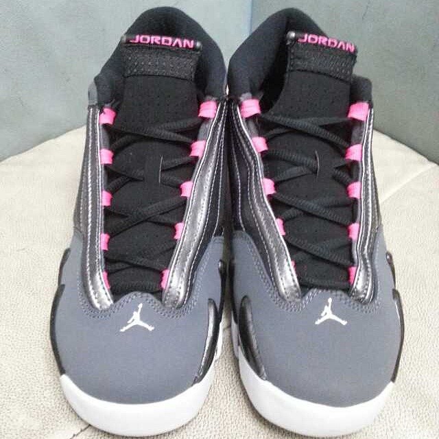 Air Jordan 14 Gs Grey Pink 01