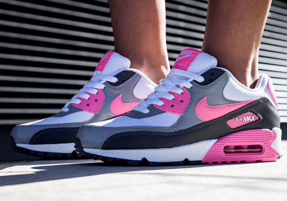 Nike Air Max 90 - White - Pink Glow - Wolf Grey