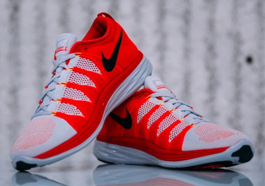 Nike Flyknit Lunar2 – Pure Platinum – Black – Laser Crimson