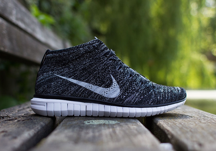 Nike Free Flyknit Chukka - Black - Pure Platinum - Dark Grey