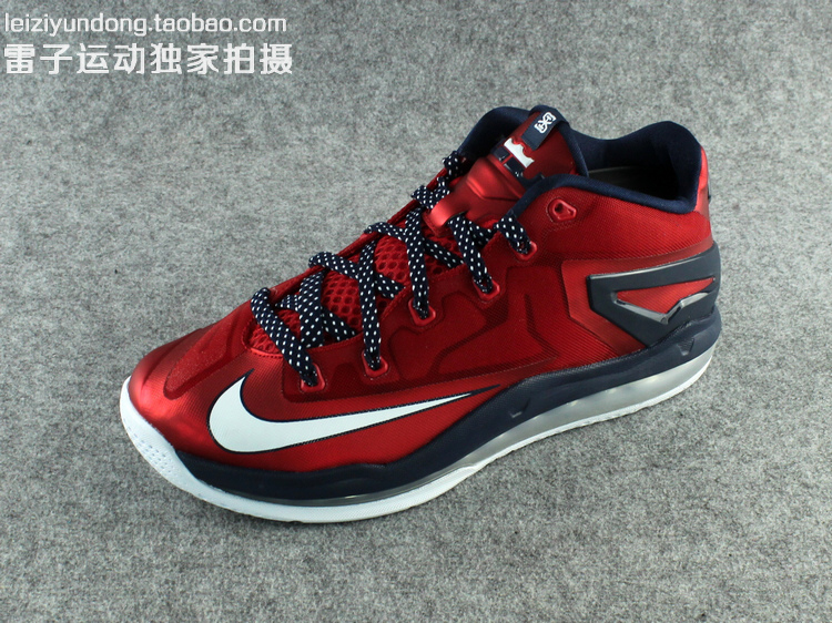 Nike Lebron 11 Low University Red Obsidian White 05