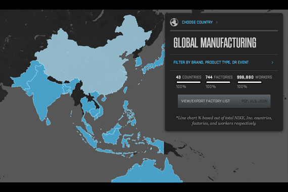 A Map Of Every Nike Factory in the World