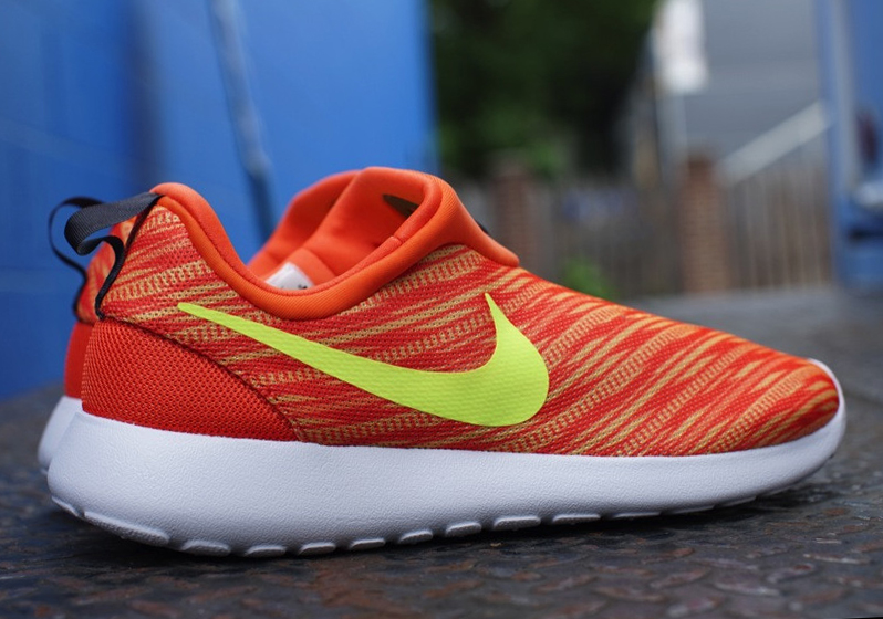 Nike Roshe Run Slip On Gpx Electric Orange Volt Atomic Mango 02