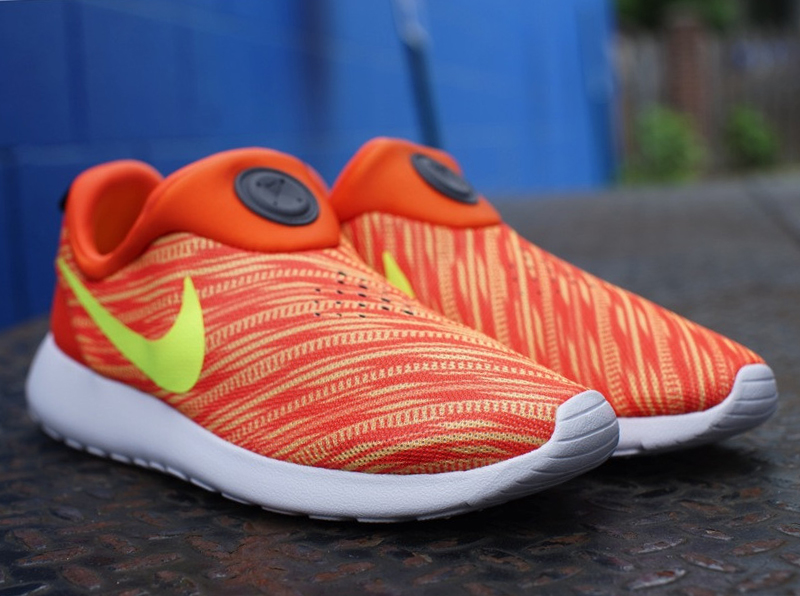Nike Roshe Run Slip On Gpx Electric Orange Volt Atomic Mango 03