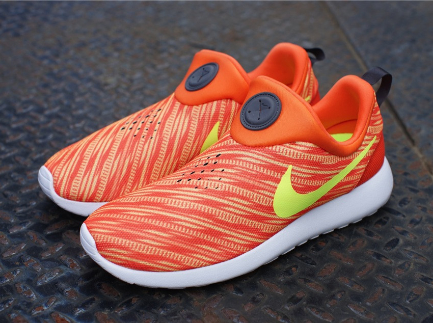 Nike Roshe Run Slip On Gpx Electric Orange Volt Atomic Mango 04