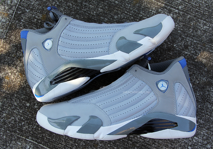 Air Jordan 14 Grey Sport Blue White 1