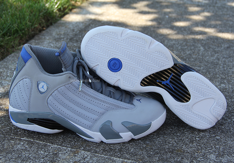 Air Jordan 14 Grey Sport Blue White 6