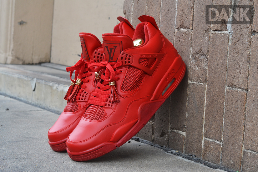 Air Jordan 4 Louis Vuitton Don Red 03