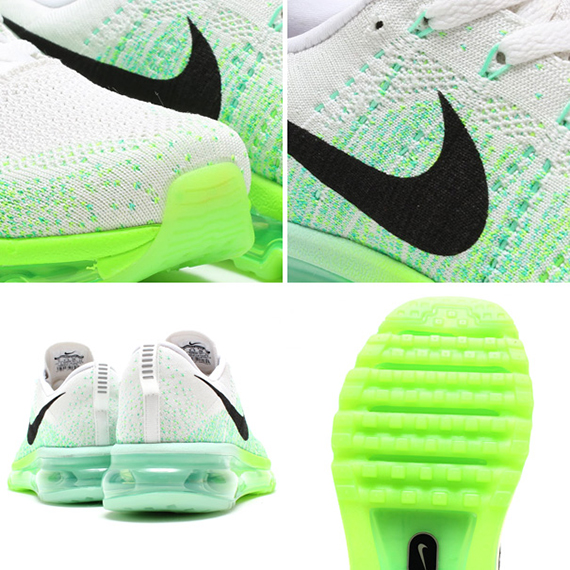 Nike Flyknit Air Max White Black Electric Green Medium Mint 1