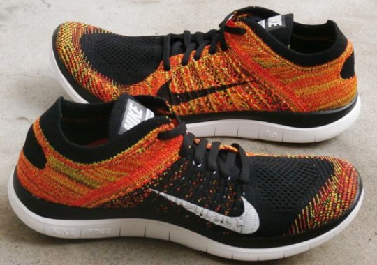 Nike Free 4.0 Flyknit – Black – Bright Crimson