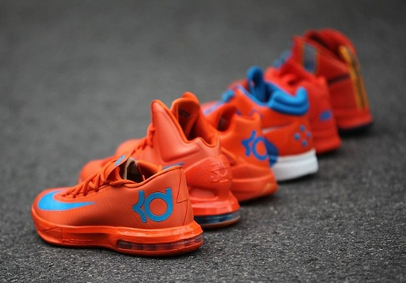 Six DIfferent Nike KD "Creamsicle" Colorways