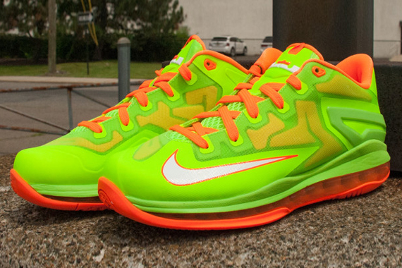 Nike Lebron 11 Low Gs Electric Green White Orange 01