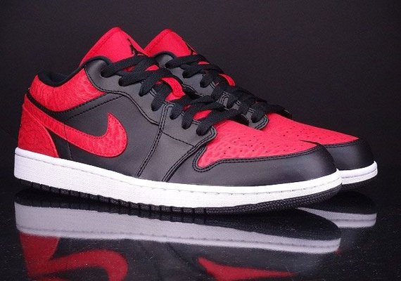 Air Jordan 1 Low Black Red Elephant Print