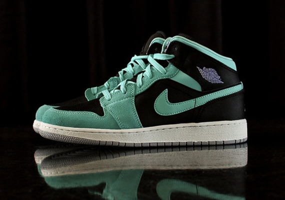 Air Jordan 1 Mid GS – Turquoise – Iron Purple – Black