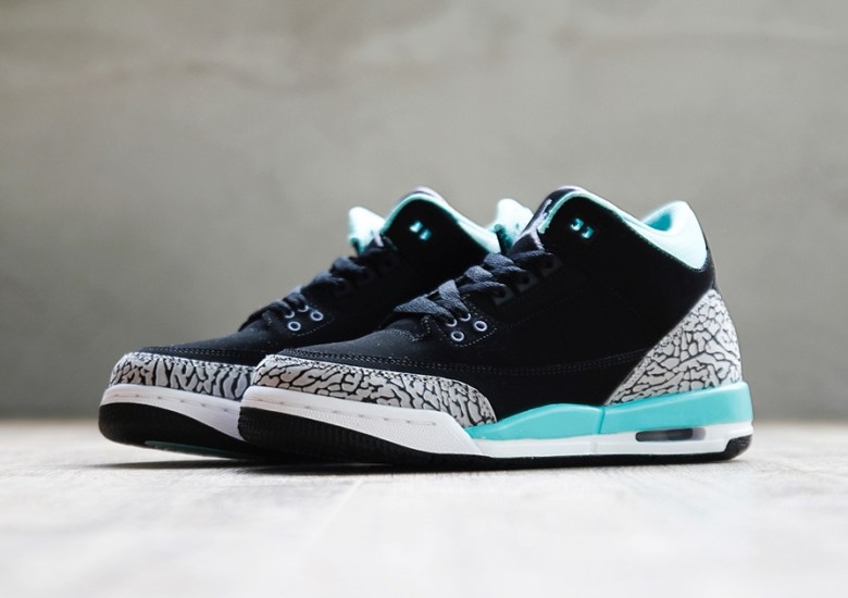 Air Jordan 3 GS – Black – Mint – Cement Grey