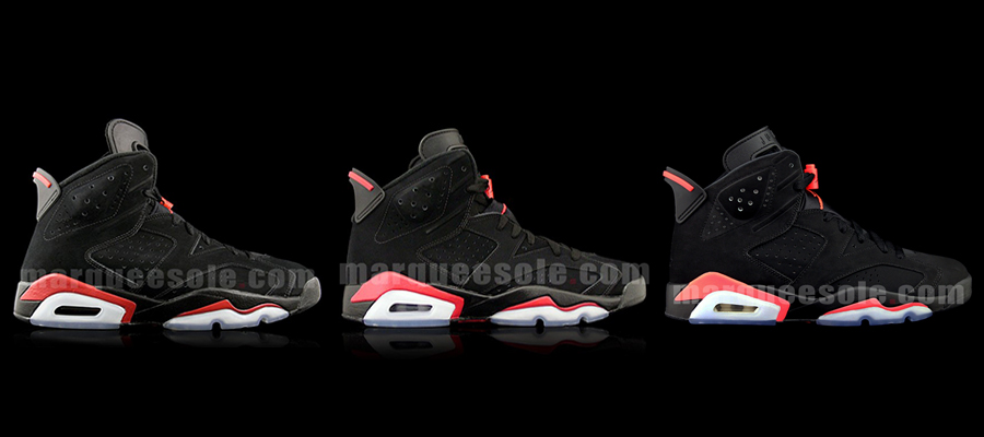 Jordan 6 Infrared Comparisons 1