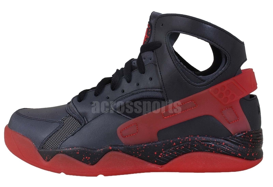 Nike Air Flight Huarache Prm Qs Black Anthracite Challenge Red 08