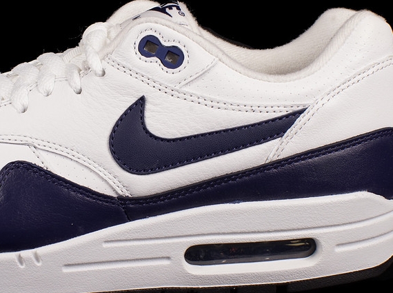 Nike Air Max 1 Leather - Summit White - Midnight Navy