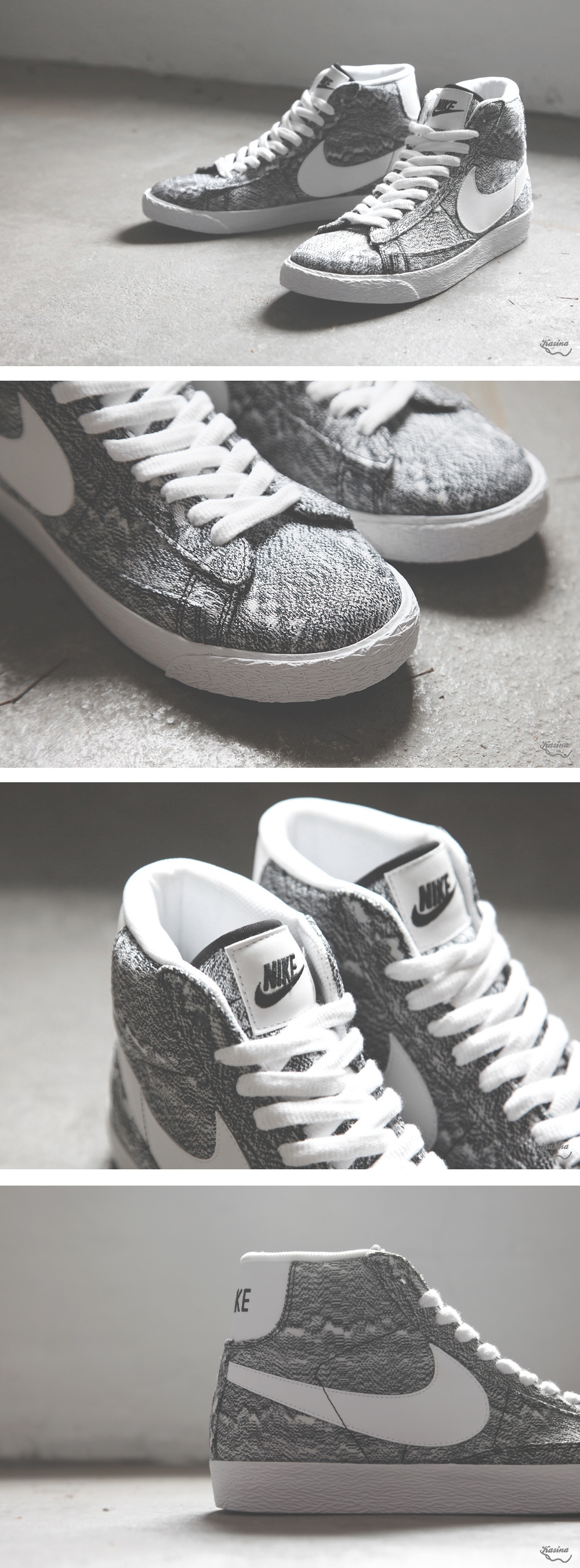 Nike Blazer Mid Premium Txt Black White 03