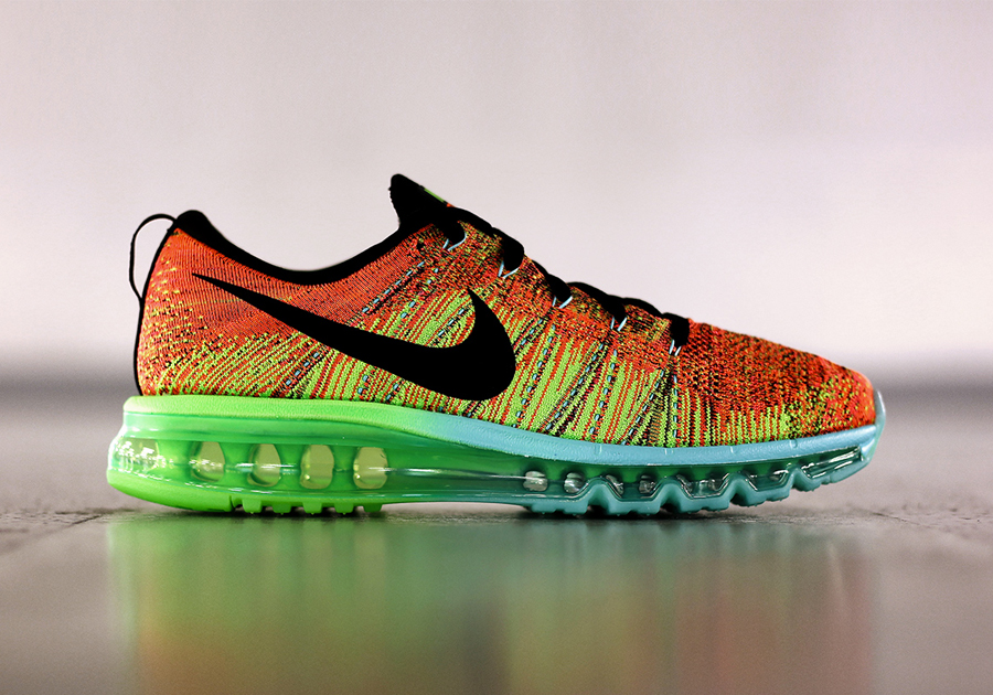 Nike Flyknit Air Max - Atomic Orange - Vivid Blue - Volt