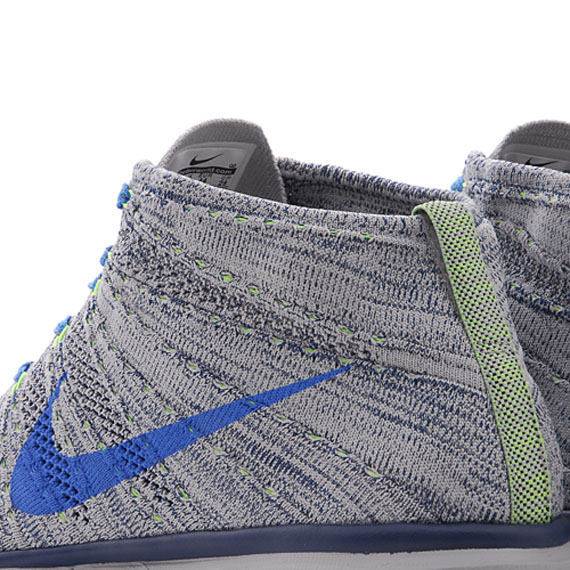 Nike Free Flyknit Chukka Wolf Grey Photo Blue Electric Green 06