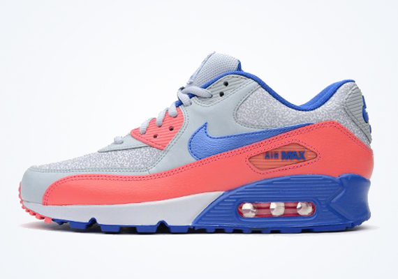 Nike WMNS Air Max 90 - Light Magnet Grey - Hyper Cobalt - Hyper Pink