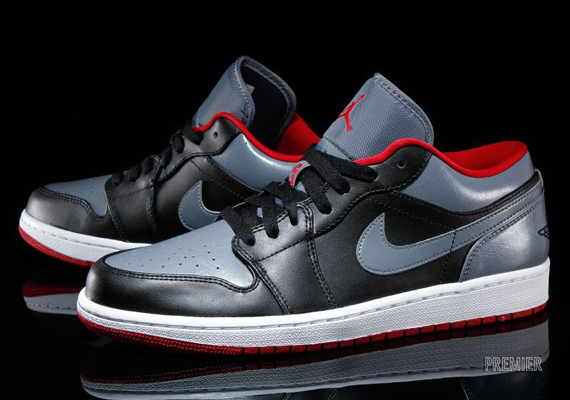 Air Jordan 1 Low Cool Grey Gym Red